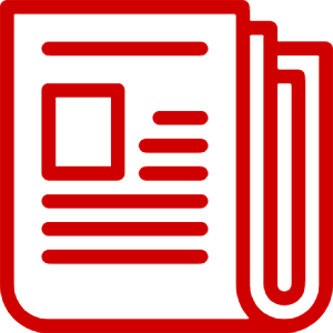 red icon of newspaper