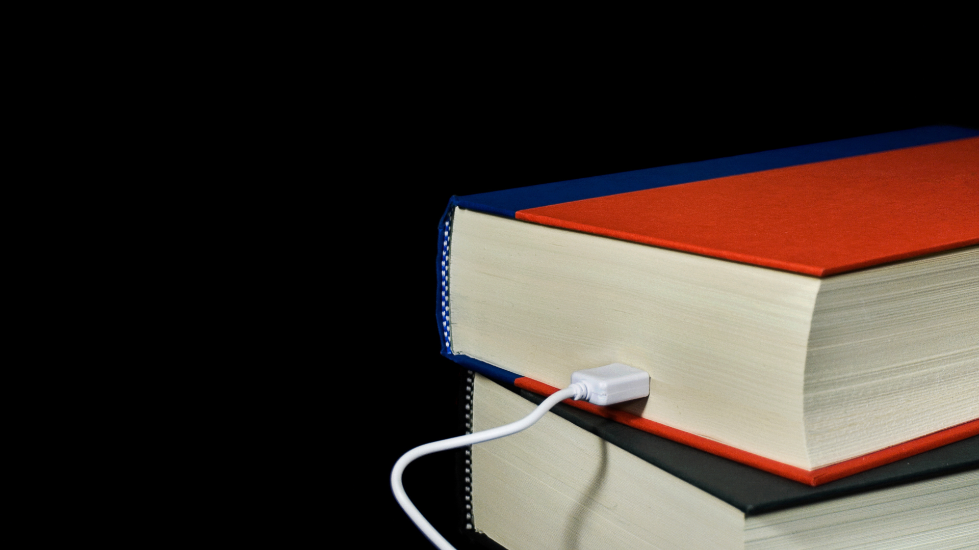 usb plugged into a book