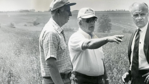 Clayton Yeutter in a field