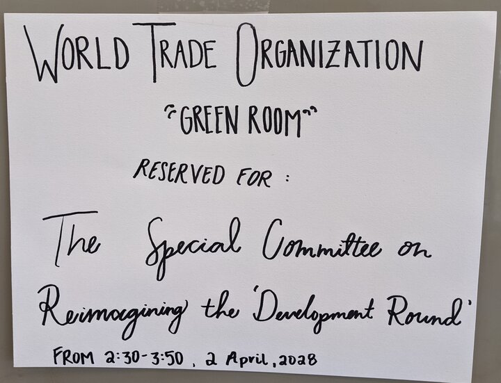 Sign that states World Trade Organization Green Room