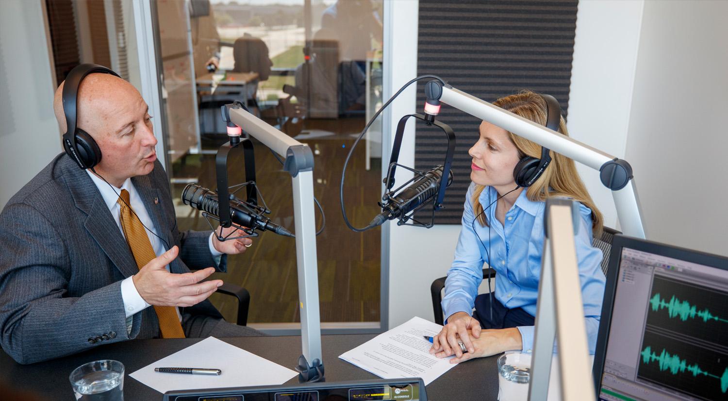 Jill O'Donnell interviews podcast guest.